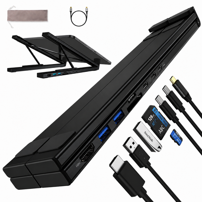 8 In 1 Foldable Laptop Docking Station Stand